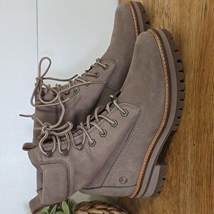 Timberland Courmayeur Valley Lace-Up Boots Womens 9 Taupe Nubuck Leather